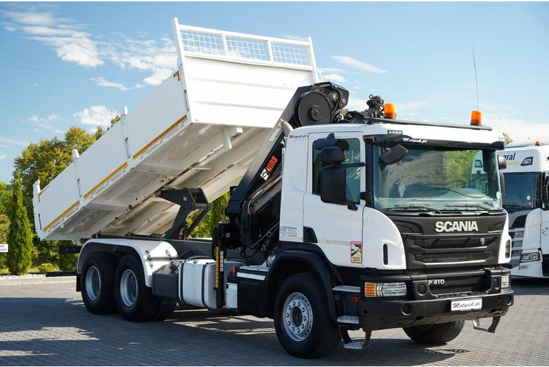 Scania P 410 / 6x4 / WYWROTKA - 6 M + HDS HIAB XS 211 / STEROWANIE RADI - Tipper, Crane truck: picture 4 Scania P 410 / 6x4 / WYWROTKA - 6 M + HDS HIAB XS 211 / STEROWANIE RADI - Tipper, Crane truck: picture 4