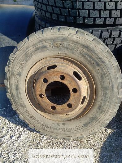 Wheel and tire package 4 x used 7.50-16 LT tyres on 6 studs rims for Toyota Dyna 300: picture 6