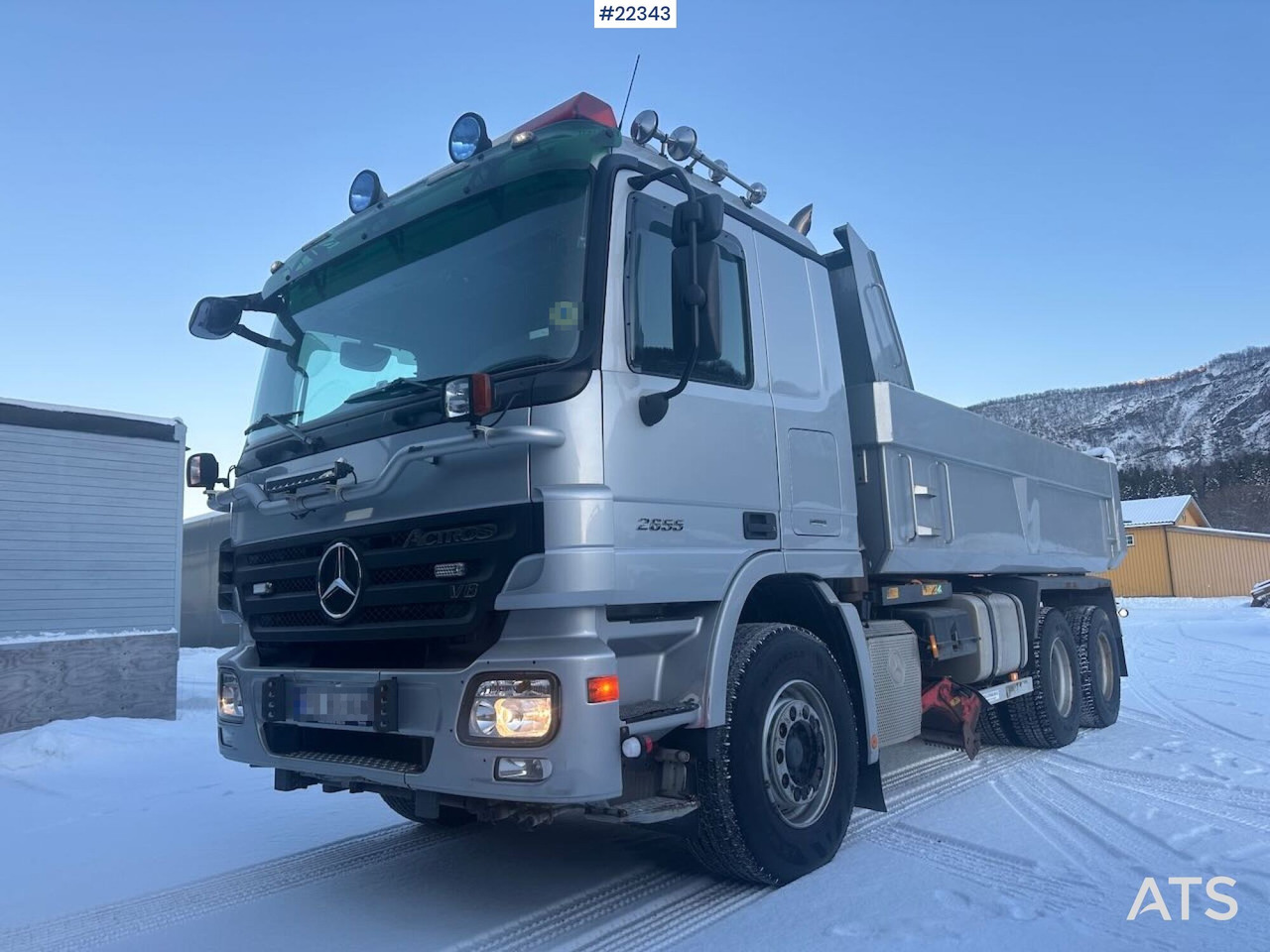 Mercedes Actros 2655K 6x4 brøyterigger tippbil m/ grusrive og underliggende skjær. En eier! SE VIDEO - Tipper: picture 1 Mercedes Actros 2655K 6x4 brøyterigger tippbil m/ grusrive og underliggende skjær. En eier! SE VIDEO - Tipper: picture 1