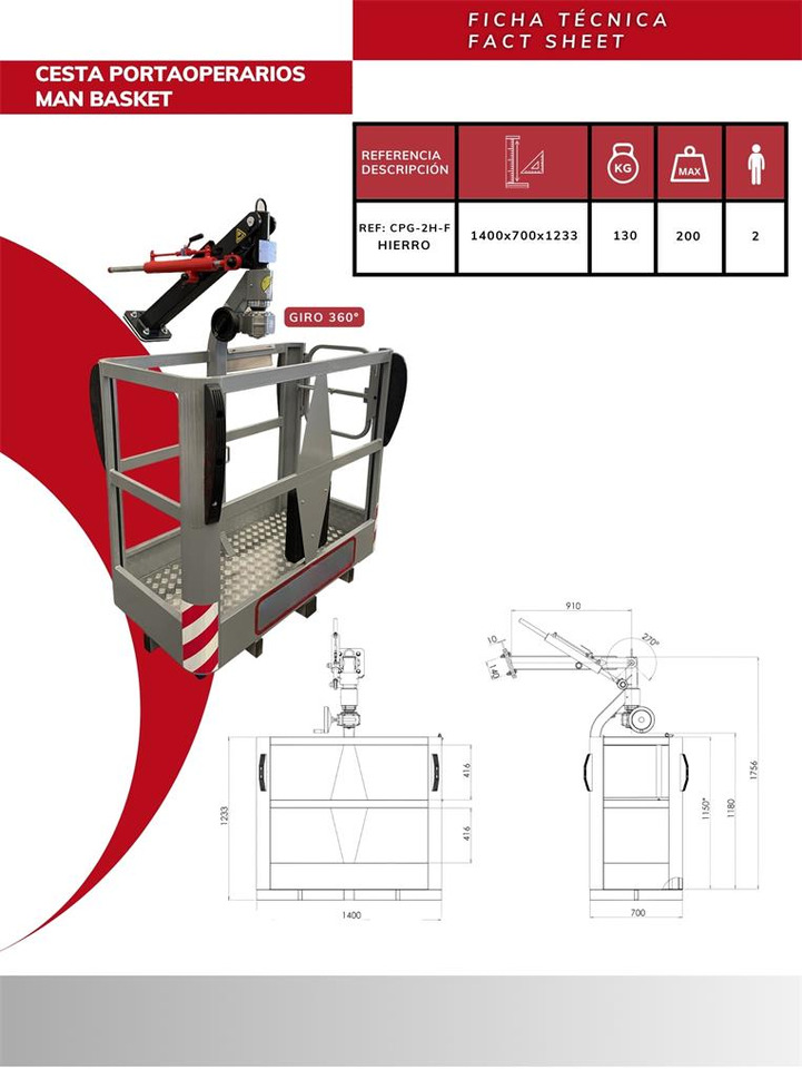 Iron Man Basket CPG-2H-F - Attachment for Truck mounted crane: picture 3 Iron Man Basket CPG-2H-F - Attachment for Truck mounted crane: picture 3