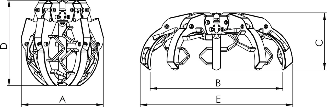 Polyp grab for sawn timber PLP-W 120/5 - Grapple for Truck mounted crane: picture 2 Polyp grab for sawn timber PLP-W 120/5 - Grapple for Truck mounted crane: picture 2