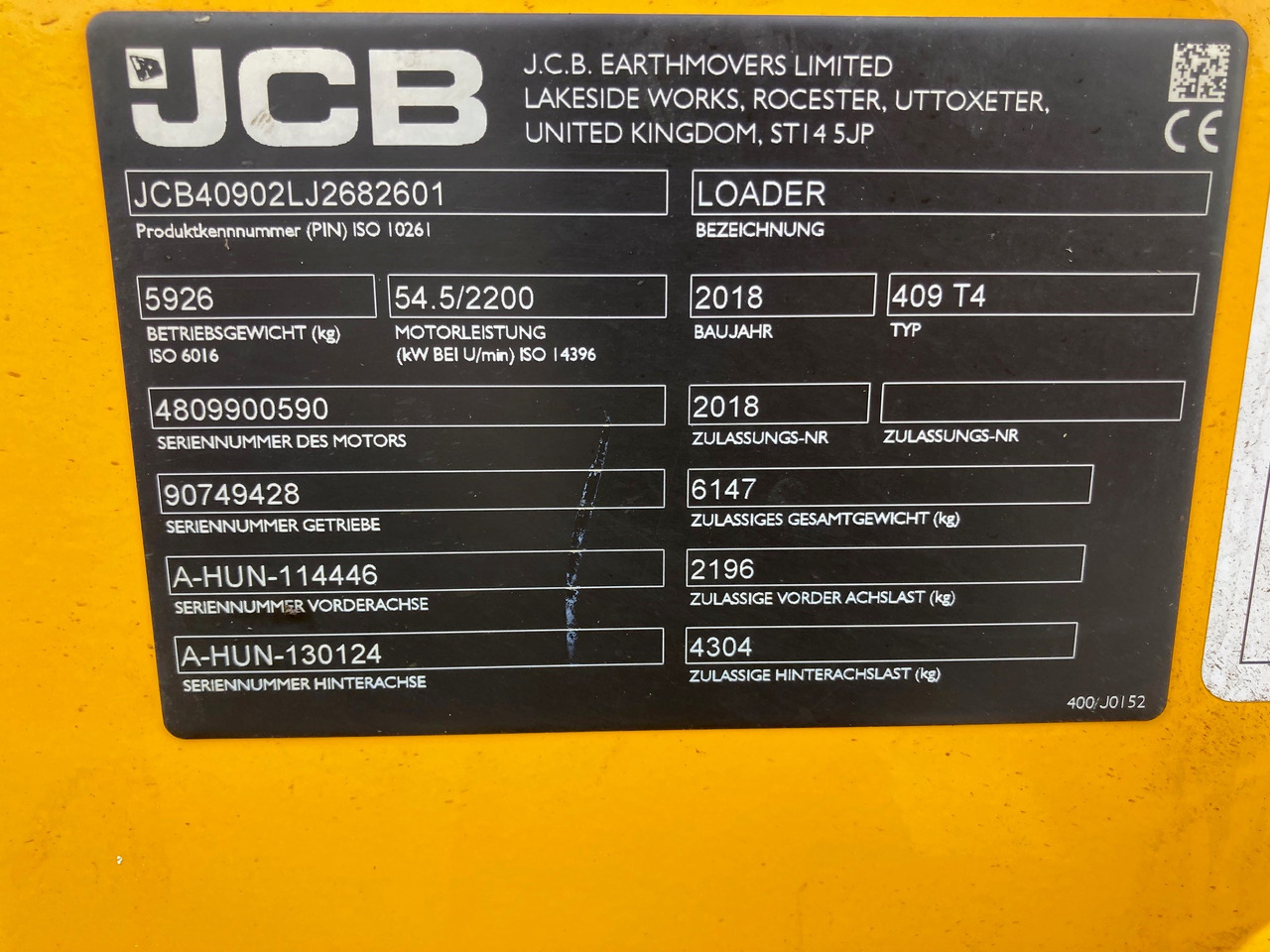 JCB Radlader Typ 409 - Loader: picture 2 JCB Radlader Typ 409 - Loader: picture 2