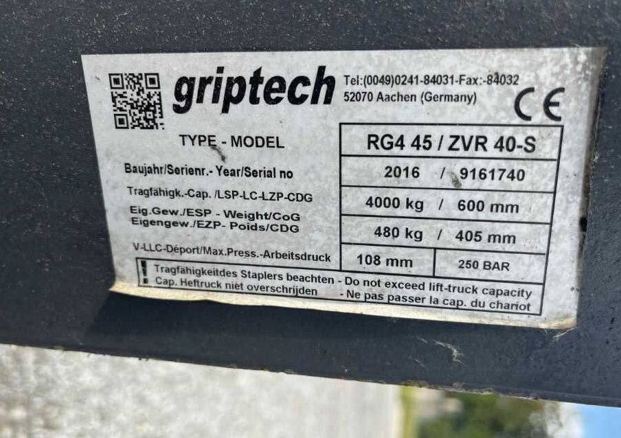 Attachment Griptech RG4 45 ZVR 40-S: picture 10 Attachment Griptech RG4 45 ZVR 40-S: picture 10