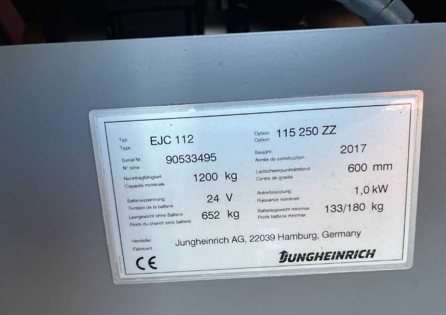 Jungheinrich EJC112 - Stacker: picture 4 Jungheinrich EJC112 - Stacker: picture 4