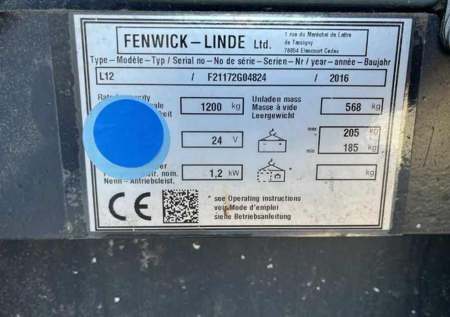 Linde L12 - Stacker: picture 2 Linde L12 - Stacker: picture 2