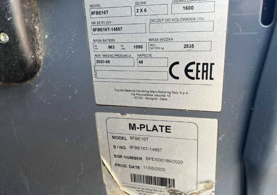 Toyota 8FBE16T - Electric forklift: picture 4 Toyota 8FBE16T - Electric forklift: picture 4