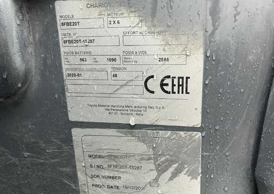 Toyota 8FBE20T - Electric forklift: picture 4 Toyota 8FBE20T - Electric forklift: picture 4