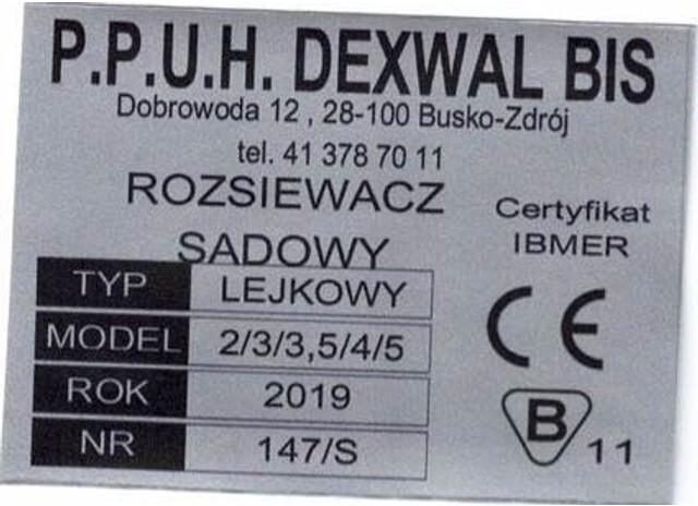Dexwal rozsiewacz nawozów 300 l - Fertilizer spreader: picture 4 Dexwal rozsiewacz nawozów 300 l - Fertilizer spreader: picture 4