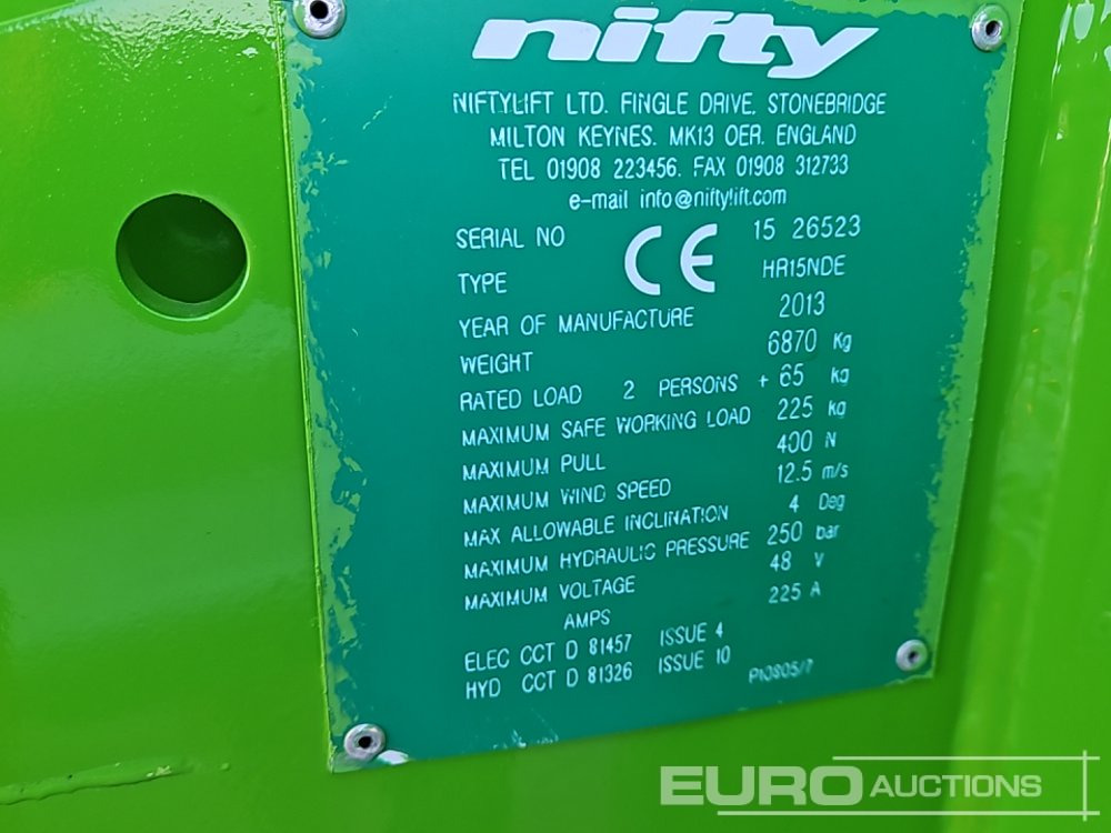 Aerial platform 2013 Niftylift HR15NDE: picture 39