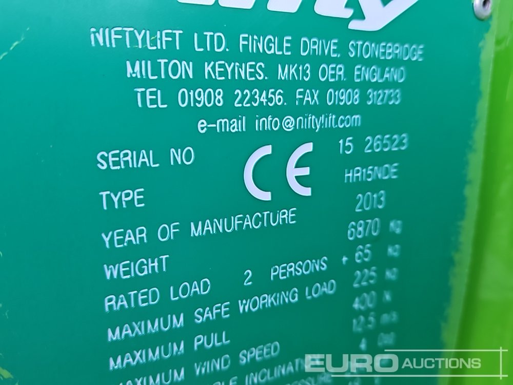 Aerial platform 2013 Niftylift HR15NDE: picture 40