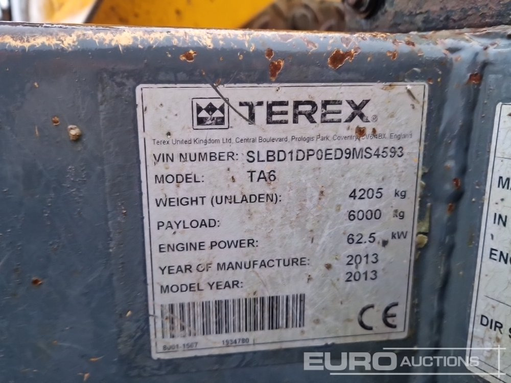 Mini dumper 2013 Terex TA6: picture 35