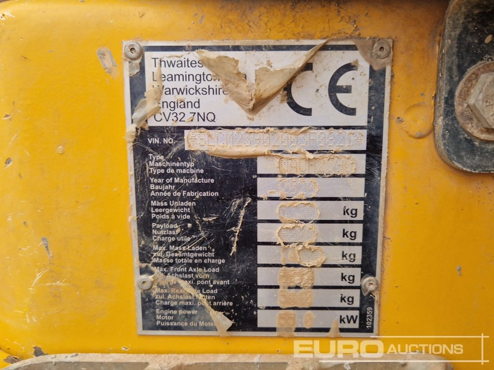 Mini dumper 2020 Thwaites 9 Ton Dumper, Full Cab, Forward & Reverse Camera, A/C: picture 36