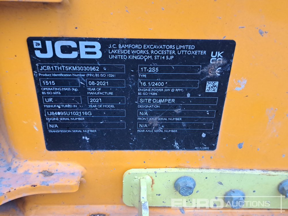 Mini dumper 2021 JCB 1T-2S5: picture 30