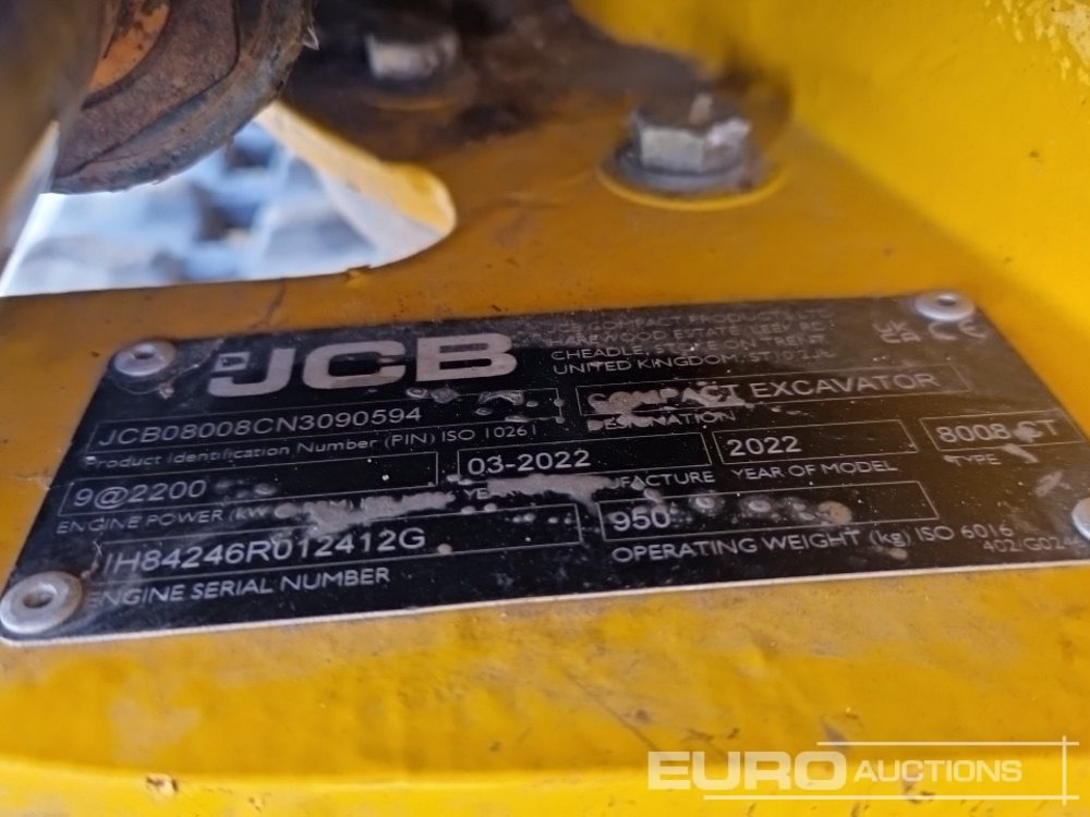 Mini excavator 2022 JCB 8008CT: picture 33