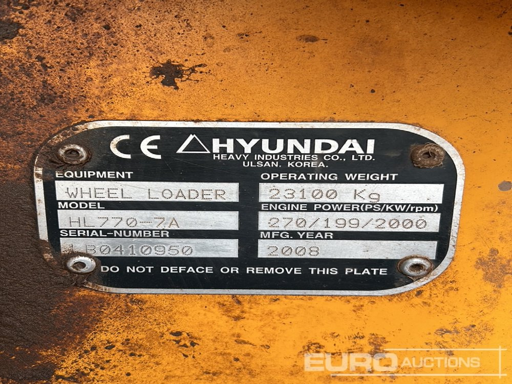 Hyundai HL770-7A - Wheel loader: picture 2 Hyundai HL770-7A - Wheel loader: picture 2