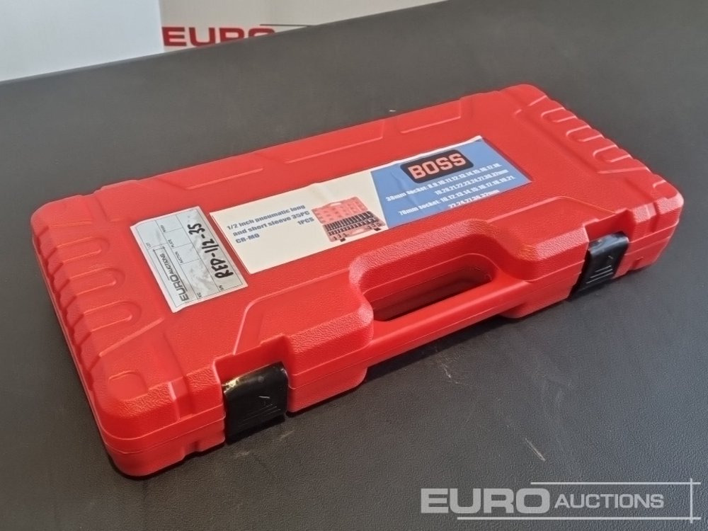 Unused 2025 Boss 1/2" 35pc Pneumatic Long & Short Sleeve Socket Set - Garage equipment: picture 1 Unused 2025 Boss 1/2" 35pc Pneumatic Long & Short Sleeve Socket Set - Garage equipment: picture 1