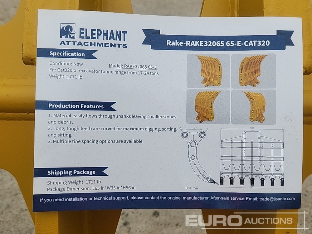 New Bucket Unused 2025 Elephant  RAKE32065 65-E: picture 9