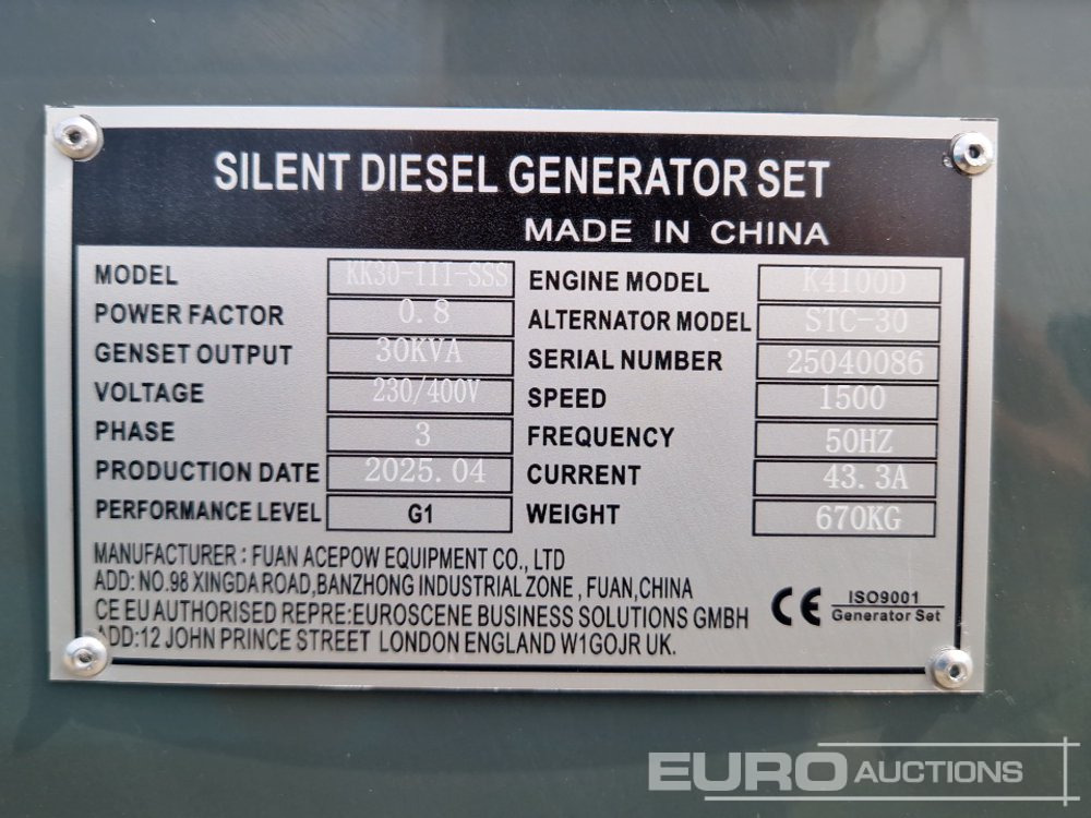 Generator set Unused 2025 Kawakenki KK30-III-SSS: picture 30
