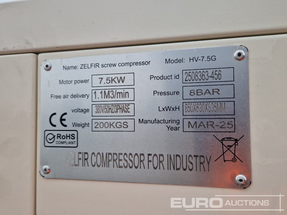 Air compressor Unused Zelfir 380Volt Screw Compressor: picture 23