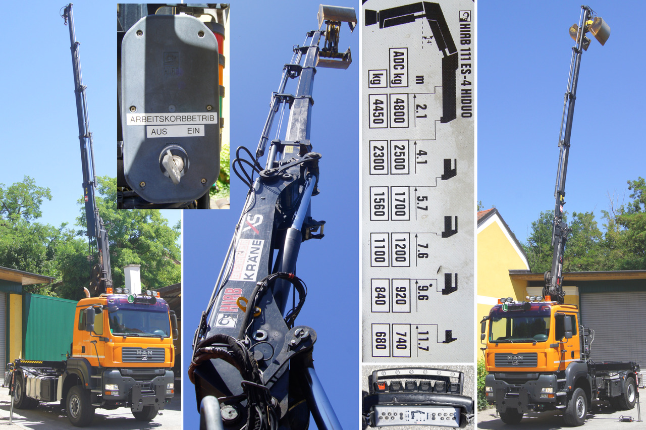 Cable system truck, Crane truck MAN TGA 18.360 BL 4x4/Euro4/TÜV/HIAB 111/MULTILIFT/Winterdienst: picture 12