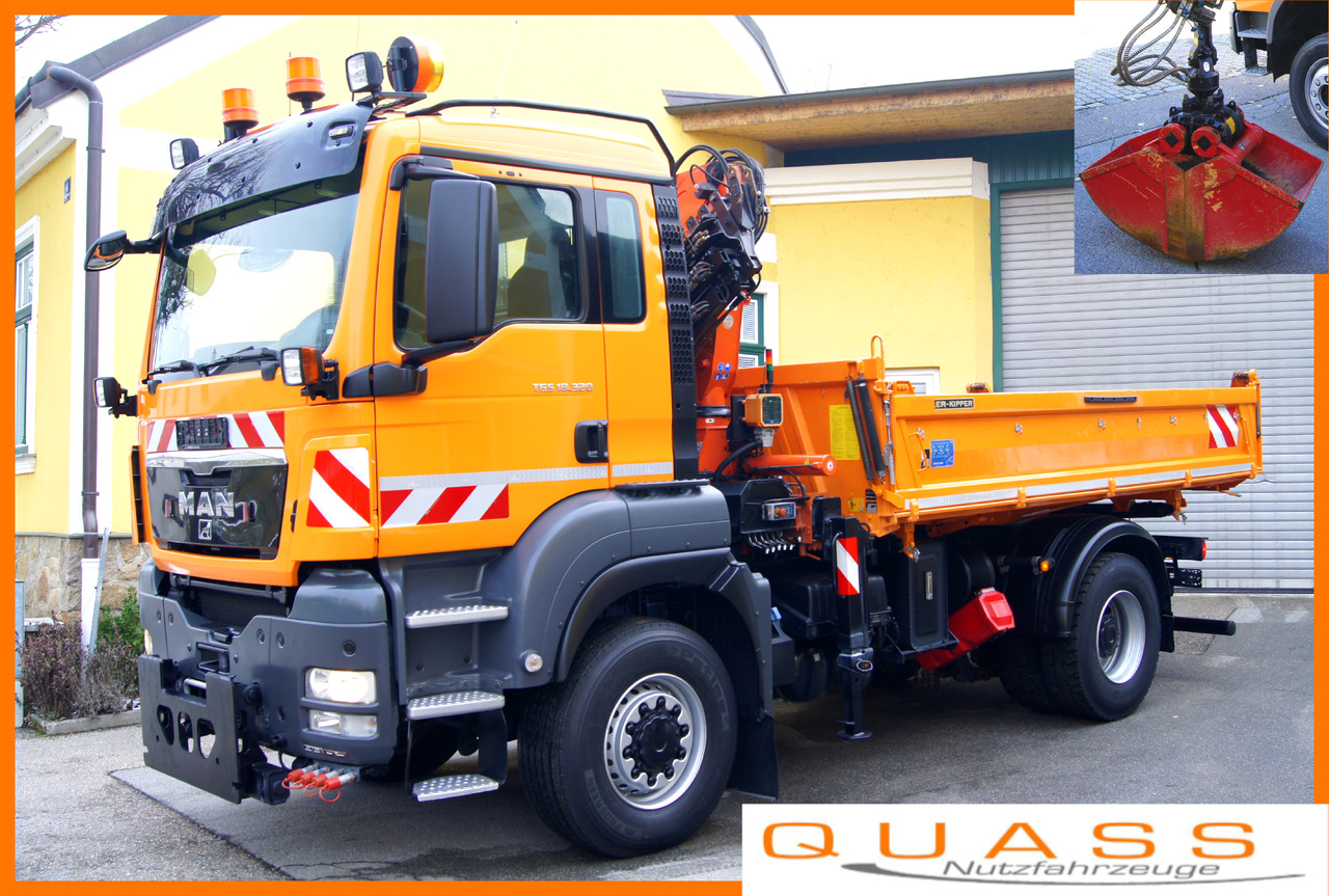 MAN TGS 18.320 BL 4x4 / ATLAS 75.2 / MEILLER / Winterdienst - Tipper, Crane truck: picture 1 MAN TGS 18.320 BL 4x4 / ATLAS 75.2 / MEILLER / Winterdienst - Tipper, Crane truck: picture 1