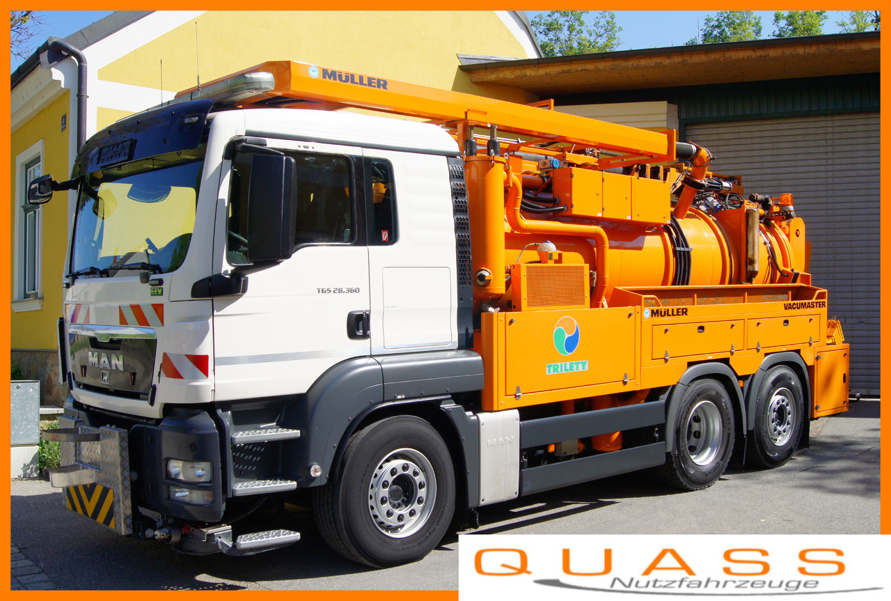 MAN TGS 28.360 BL 6x2-4/MÜLLER-KOMBI + Funk/TÜV/Euro5 - Vacuum truck: picture 1 MAN TGS 28.360 BL 6x2-4/MÜLLER-KOMBI + Funk/TÜV/Euro5 - Vacuum truck: picture 1