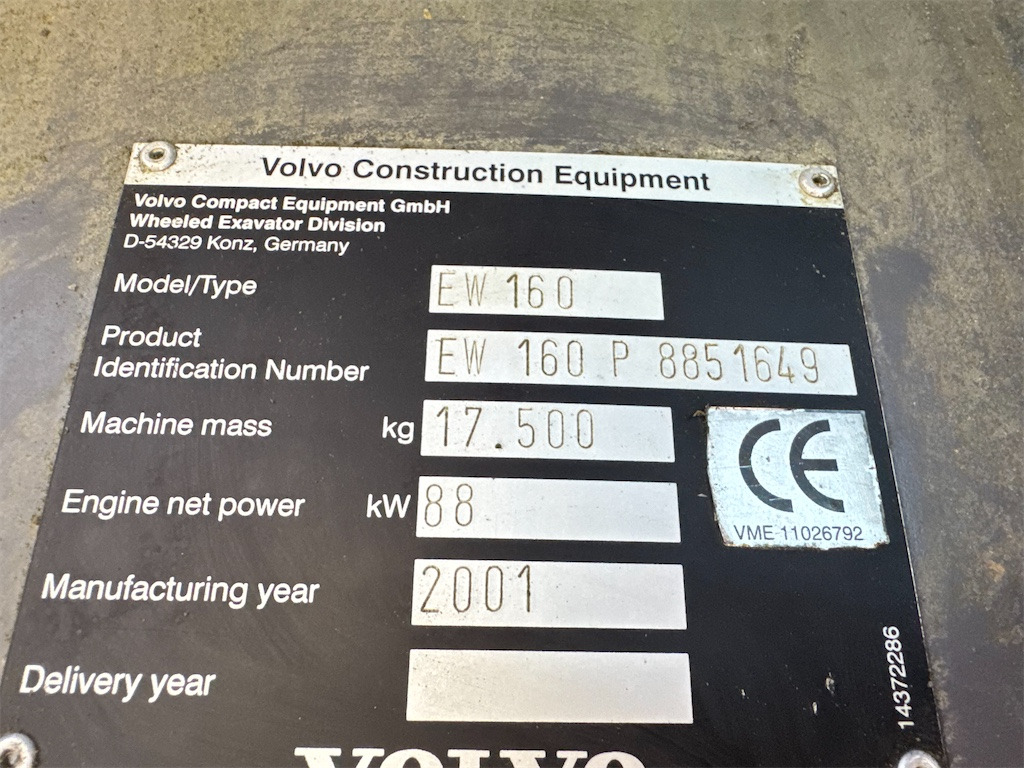 Wheel excavator Volvo EW160A: picture 27
